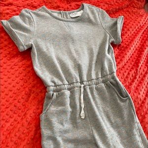 Girls’s Grey Metallic Rose Gold Hearts Printed Jumpsuit by Blush by Us Angels